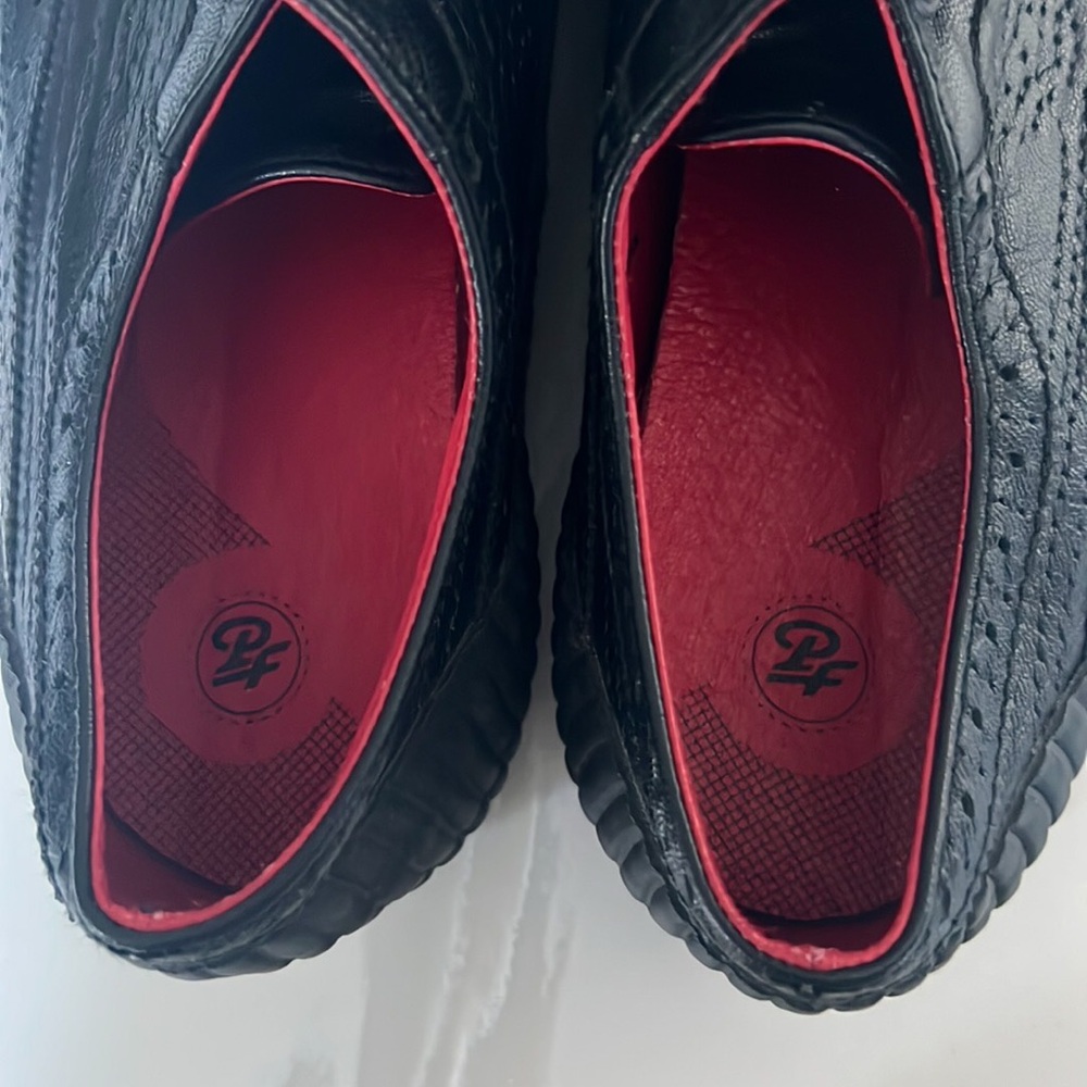 PF Flyers Brogue Men’s Black Leather Wingtip Sneakers Mens Sz 9.5 Womens Sz 11 - Picture 12 of 14
